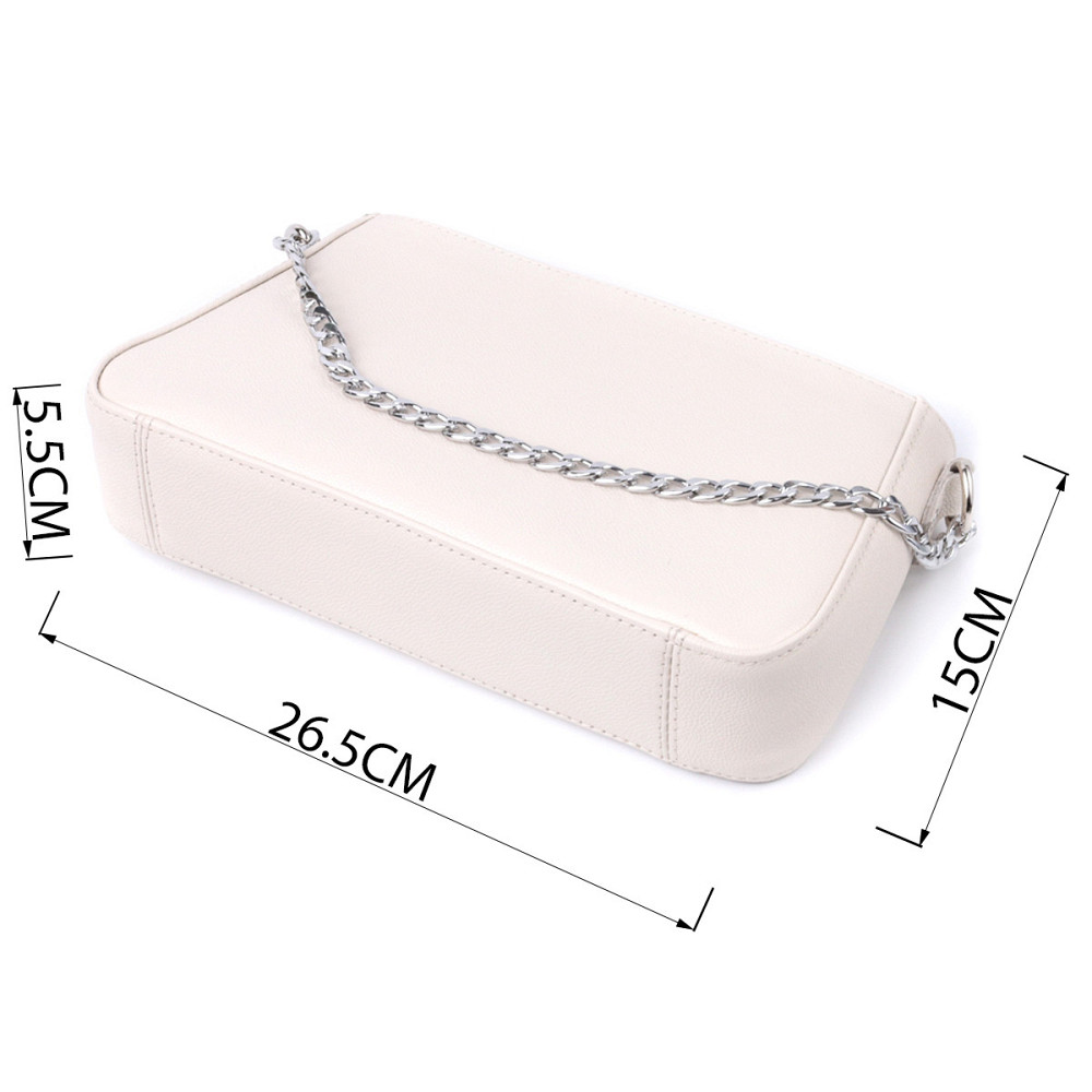 Сумка багет с цепочкой и съемным ремешком из натуральной кожи Shvigel 22835 Бежевая Киев - изображение 9