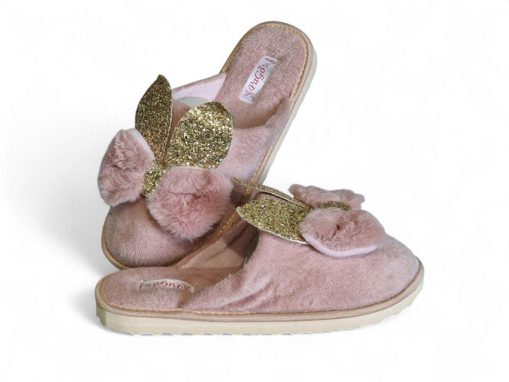 Хатні капці, кімнатні жіночі кролики з блискучими вушками. пудра. , 36 - 42 розмір Одеса - фото 9