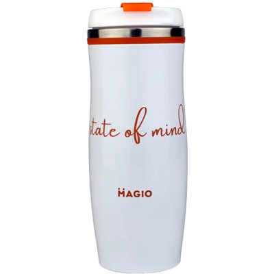 Термочашка Magio State of Mind 400 мл Біла (MG-1038) Винница - изображение 1