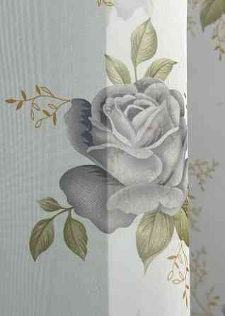 Тюль VR-Textil 1801т Шифон с принтом Белый с серым 300х270 см (40-099) Киев