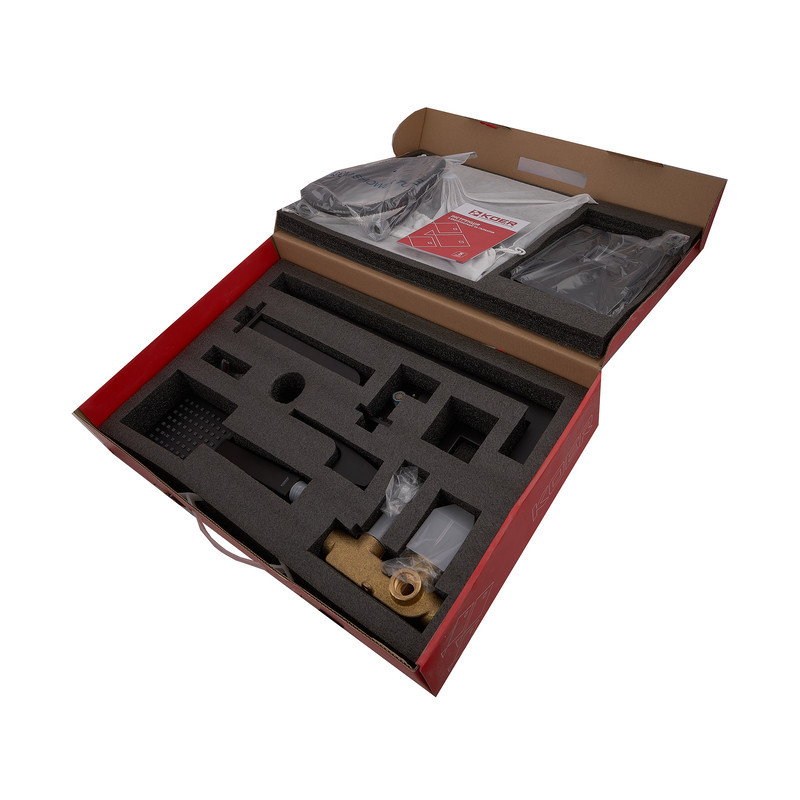 Вбудована душова система із змішувачем водоспад Koer KB-68007-05 (Колір чорний) (KR3467) Київ - фото 10