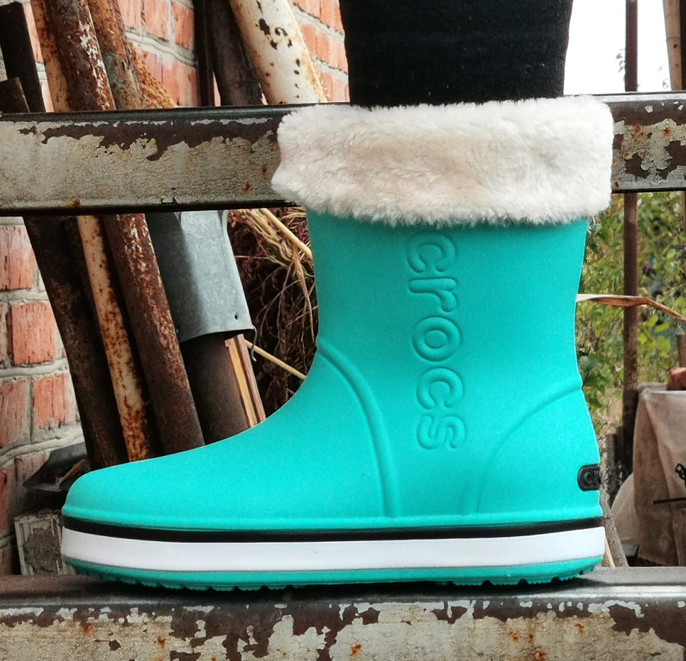 Жіночі Гумові Напівчоботи CROCS Бірюзові Чоботи Крокси Теплі Зимові (розміри: 36,37,38,39,41) — 12 Дніпро - фото 9