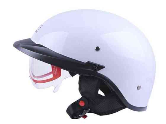 Шлем мотоциклетный MD-513-1, белый глянцевый с прозрачным стеклом, size L Мукачево