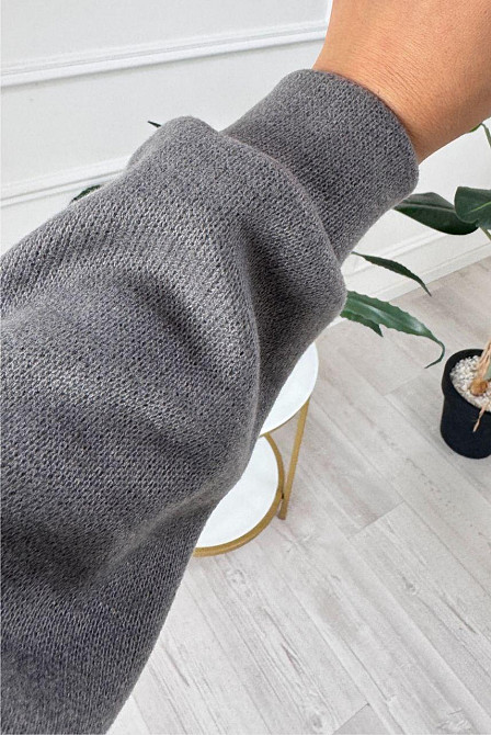 Жіночий стильний і теплий в'язаний костюм осінь-зима на трикотажній основі. Графіт, 42/44 Одеса - фото 8