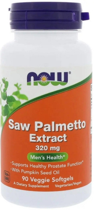 Со Пальметто для мужчин Now Foods Saw Palmetto 320 мг 90 гел капс Киев - изображение 1