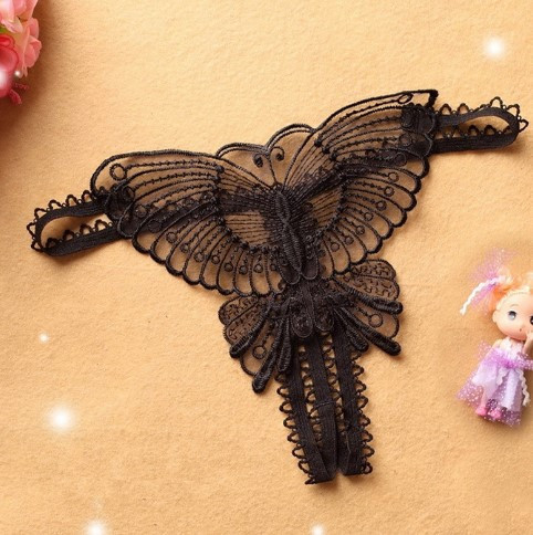 Трусики з метеликом та розрізом інтимні 42-46 чорний Київ - фото 2