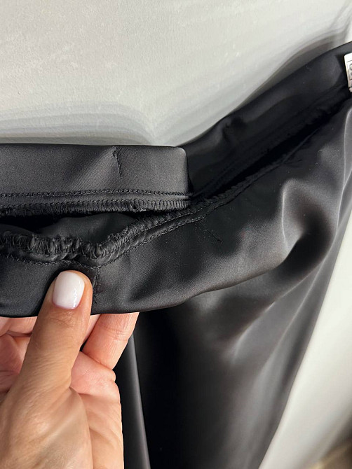 Спідниця жіноча Gritana 230 атласна королівський шовк з розрізом на резинці чорна, чорний, M Київ - фото 7