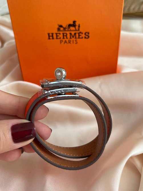 Кожаный браслет Hermes на два оборота черный | Наматывающийся браслет на руку | Браслет Hermes Одесса - изображение 4