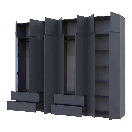 Шкаф для одежды Doros Лукас Графит 3+4 ДСП 295х50х240 DRS-011697 (42005125) Днепр