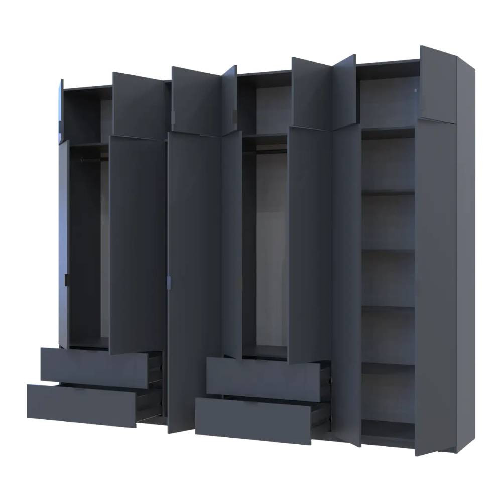 Шкаф для одежды Doros Лукас Графит 3+4 ДСП 295х50х240 DRS-011697 (42005125) Днепр - изображение 2