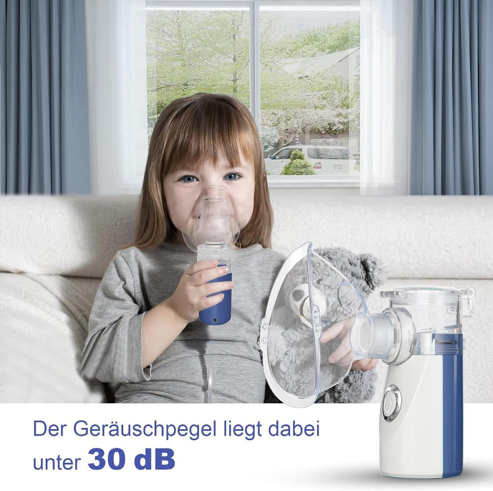 Небулайзер ультразвуковий портативний, інгалятор для дітей дорослих з маскою і мундштуком, для лікування респіраторних захворювань Київ - фото 3
