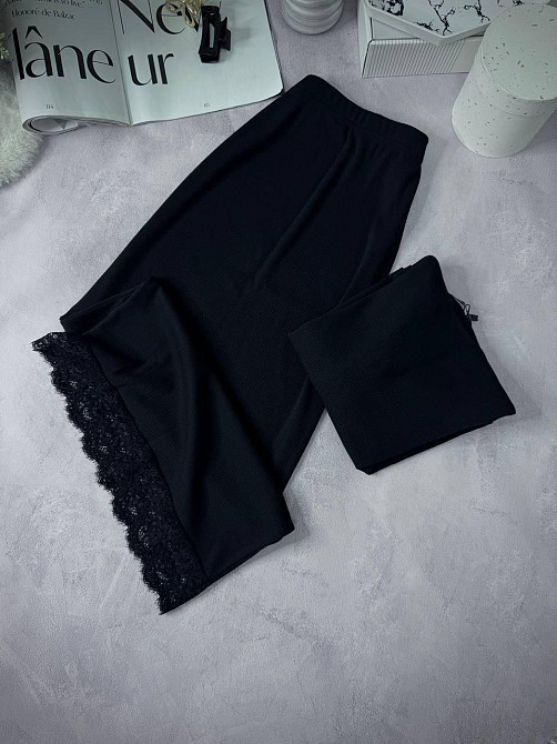 Женский стильный костюм кружево Лонг+юбка рубчик+кружево Одесса - изображение 9