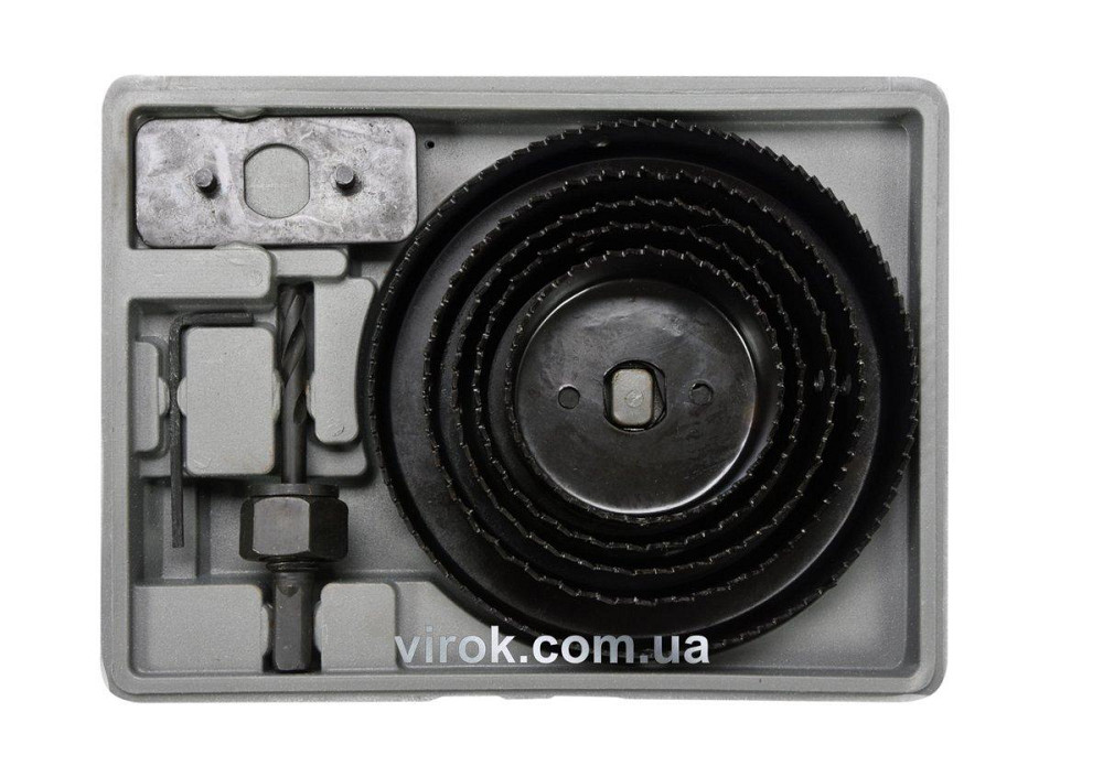 Пилы кольцевые по дереву VOREL + сверло Ø=64-127 мм, Набор 8 шт в кейсе [6/24] Одесса - изображение 1