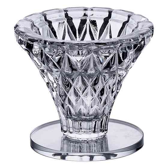 Підсвічник скляний на ніжці 5×5.5 см декоративний прозорий підсвічник на стіл HP-4-59S Київ