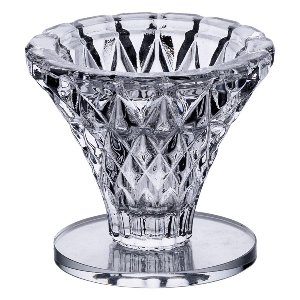 Підсвічник скляний на ніжці 5×5.5 см декоративний прозорий підсвічник на стіл HP-4-59S Київ - фото 1