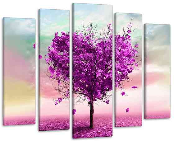 Модульна картина у вітальню / спальню Серце Дерево Art-381_5 ( 80х118см ) Київ