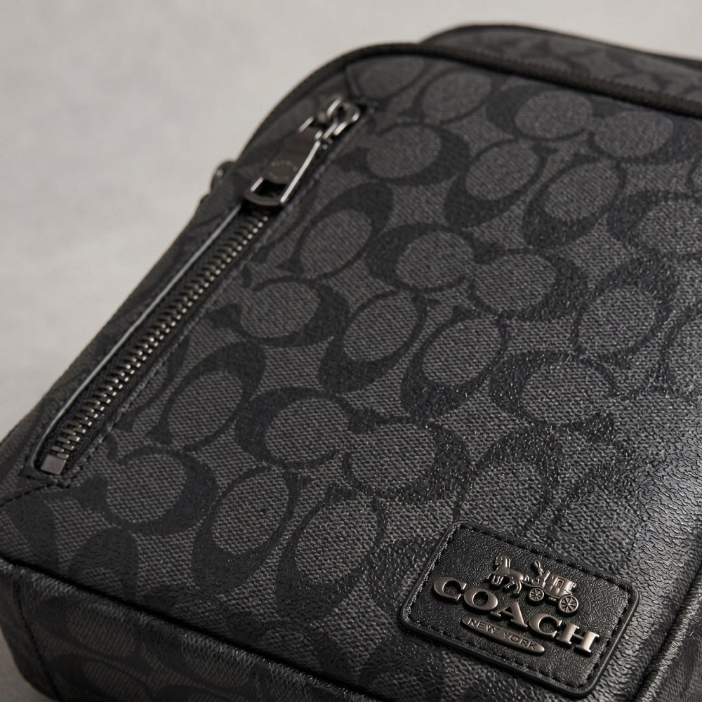 Мужская барсетка, сумка на плечо Coach (2515) серая Киев - изображение 6
