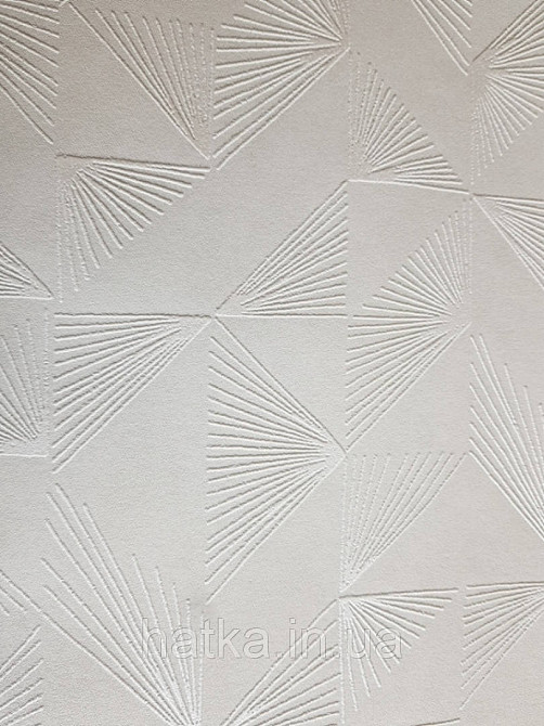 Обои виниловые на флизелине Marburg 31842 New modern геометрия полоски веером белые фигуры светло серые Киев - изображение 1