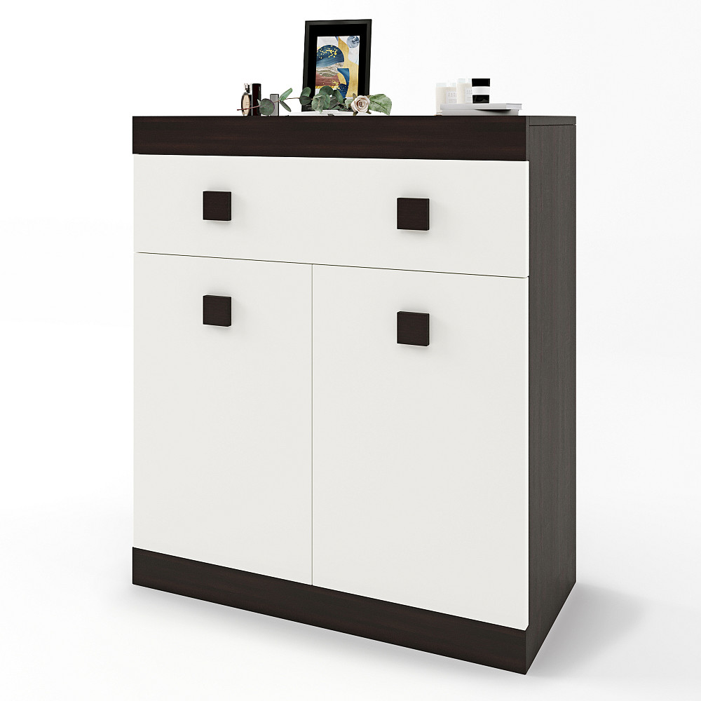 Комод з дверима та ящиком Еверест Соната-4 80х38х94 венге + білий (DTM-2475) Львів - фото 2