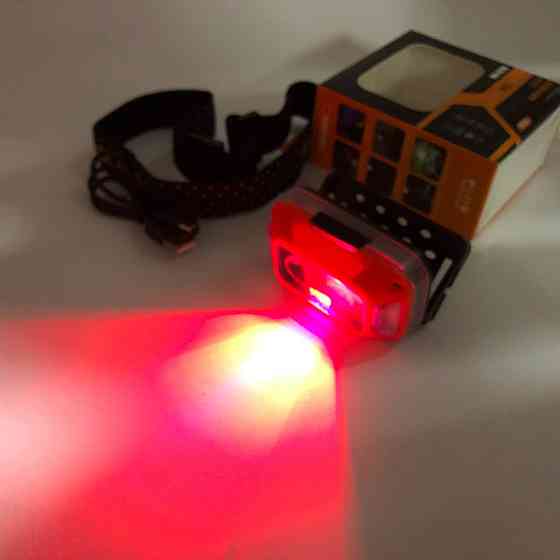 Фонарь налобный аккумуляторный светодиодный с зарядкой WH-0218-XPG(white+yellow)+SMD(red) JV-28 Львов