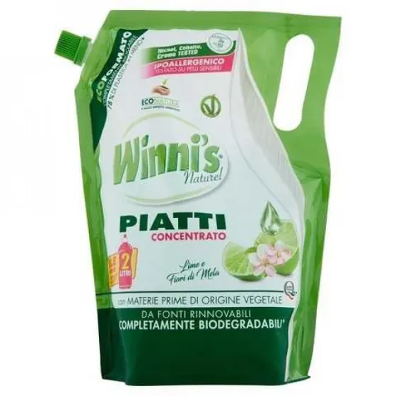 Концентрована рідина для миття посуду з ароматом лайма Winni's Piatti Lime, запаска 1 л Львів