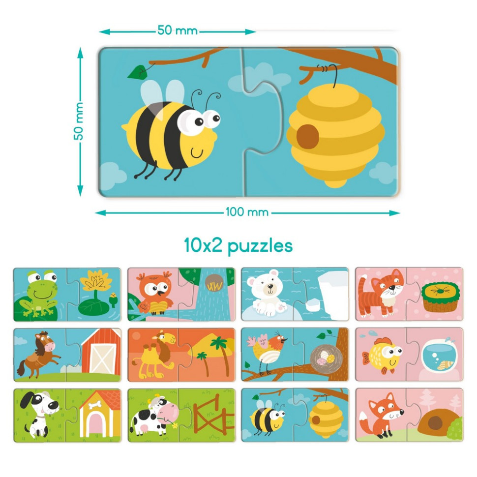 Дитячий пазл "ДУО-Звірята та їх домівки" 300690, 24 елемента Вінниця - фото 4