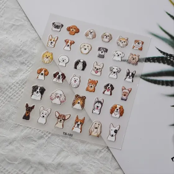 Наліпки для нігтів 5D поліуретанові – дизайн “Собаки”, 1 аркуш Київ