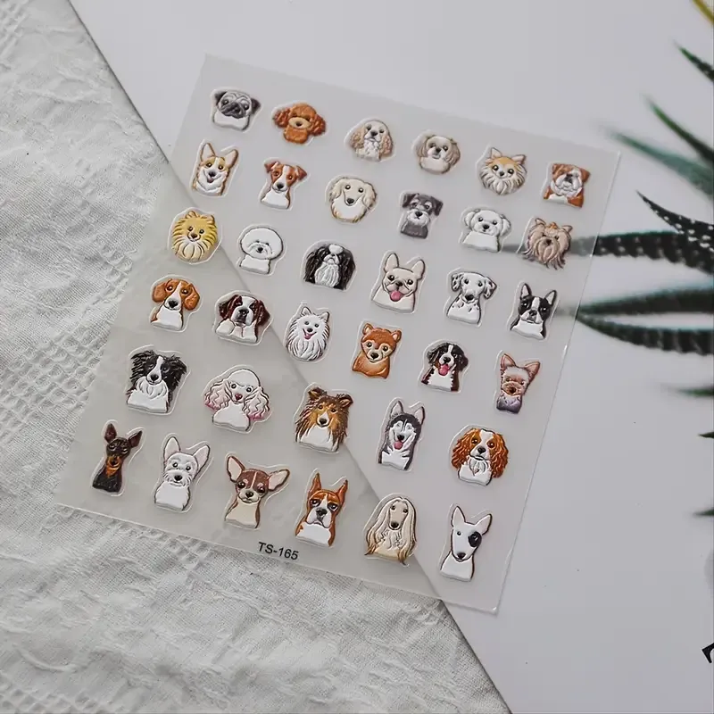 Наклейки для ногтей 5D полиуретановые – дизайн “Собаки”, 1 лист Киев - изображение 4