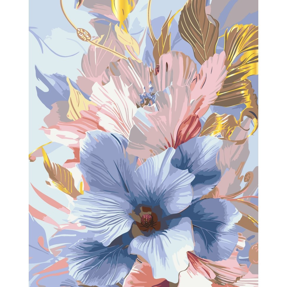 Картина за номерами "Ніжний гібіскус" 13081-AC 40х50 см, з металізованими фарбами Вінниця - фото 1