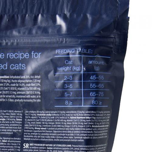 Сухий корм Brit Premium Cat by Nature Sterilized Lamb для стерилізованих котів, з ягням, 1500 г Київ - фото 4