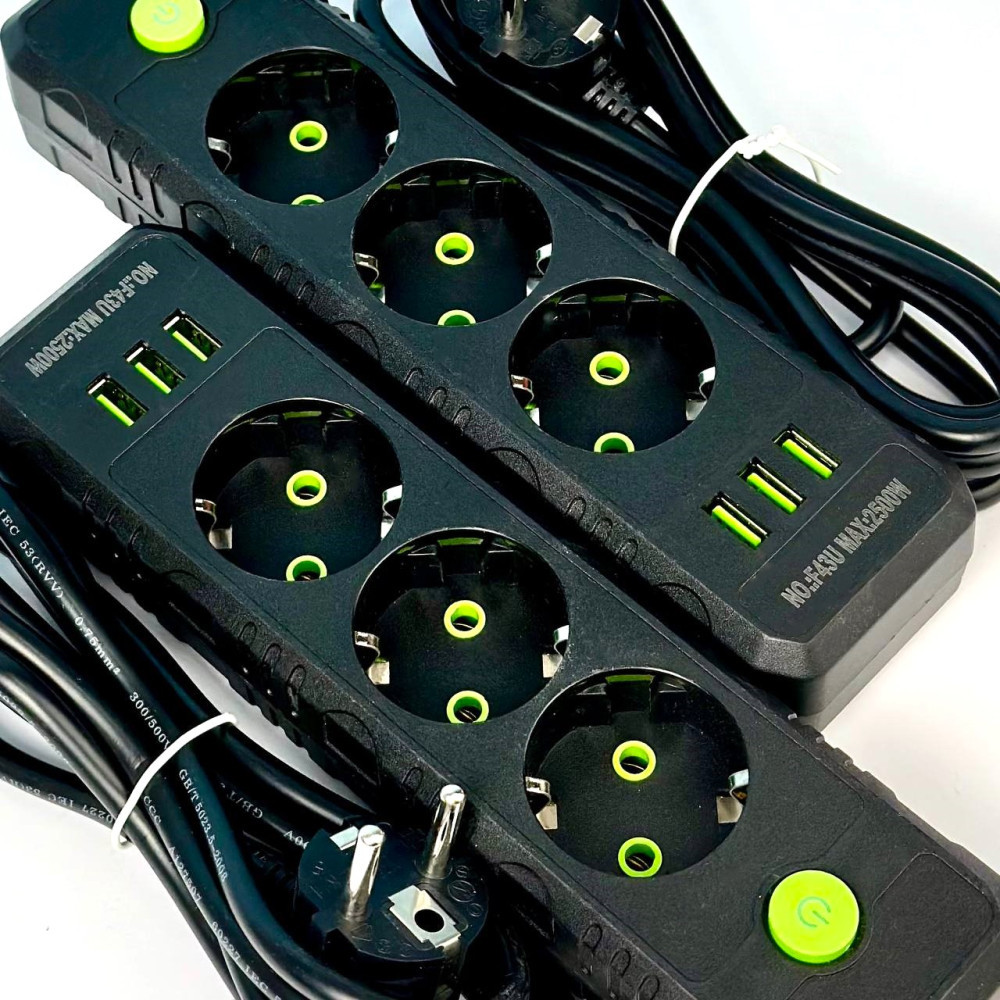 Сетевой фильтр-удлинитель 3 розетки 3USB 2500W 4 метра Винница - изображение 3