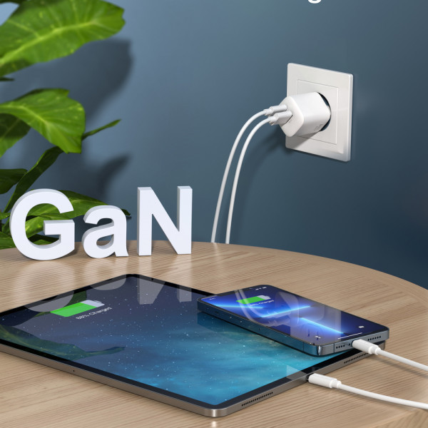 Зарядний пристрій 1хUSB-C+1xUSB 33W PD QC3.0 PD5006 білий Choetech (PD5006-EU-WH) Киев - изображение 5