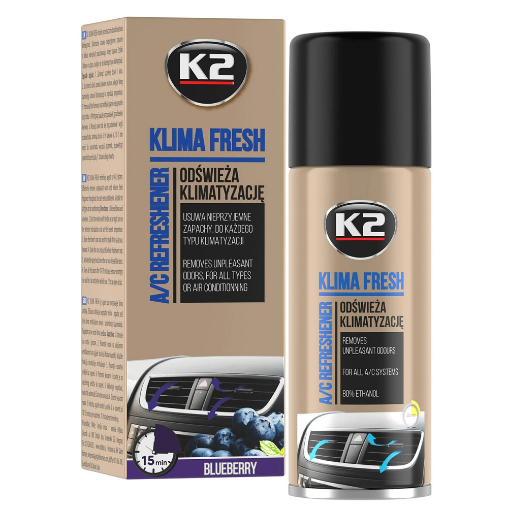 Очисник системи кондиціонування K2 Klima Fresh Лохина 150 мл (K222BB) Одеса - фото 1