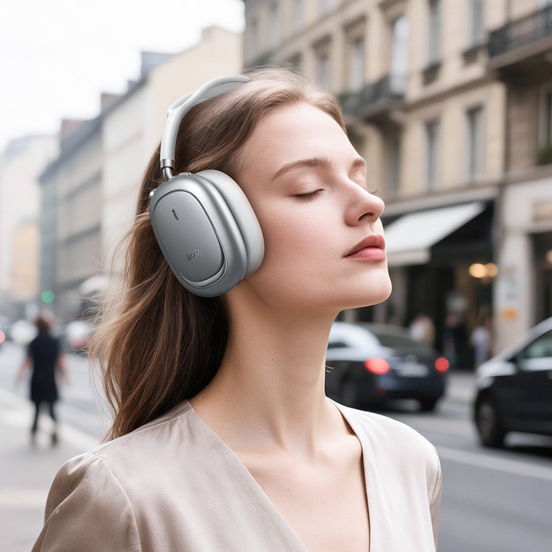 Бездротові накладні навушники HOCO W68 Calma ANC noise-canceling BT headphones(App) Silver Одеса - фото 4