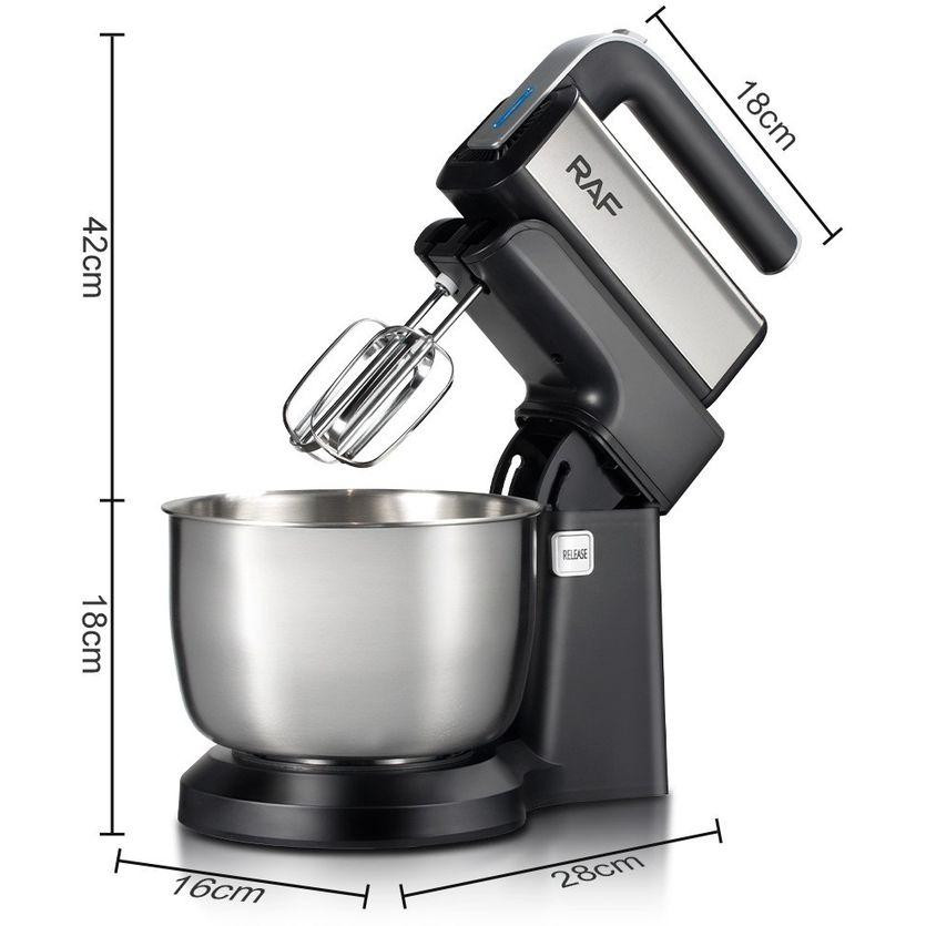 Стаціонарний Міксер з чашею 3.5л Domotec/RAF R-6652 1000W 5 режимів швидкості, віночки для замісу тіста Одеса - фото 5