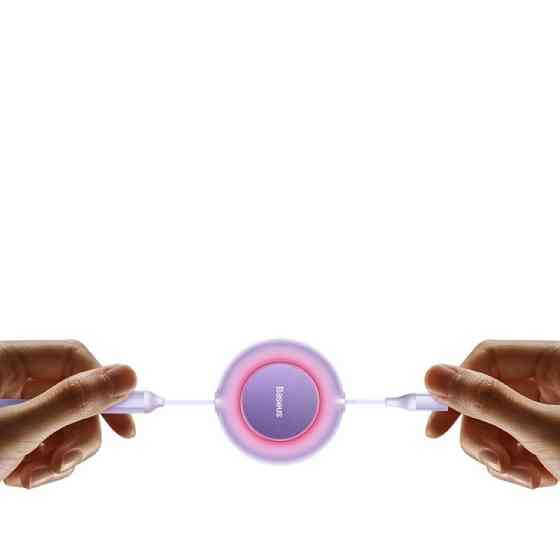 Кабель Baseus Bright Mirror 2 Series Retractable 3-in-1 Fast Charging  Data Cable Type-C to M+L+C 100W 1.1m Purple Київ
