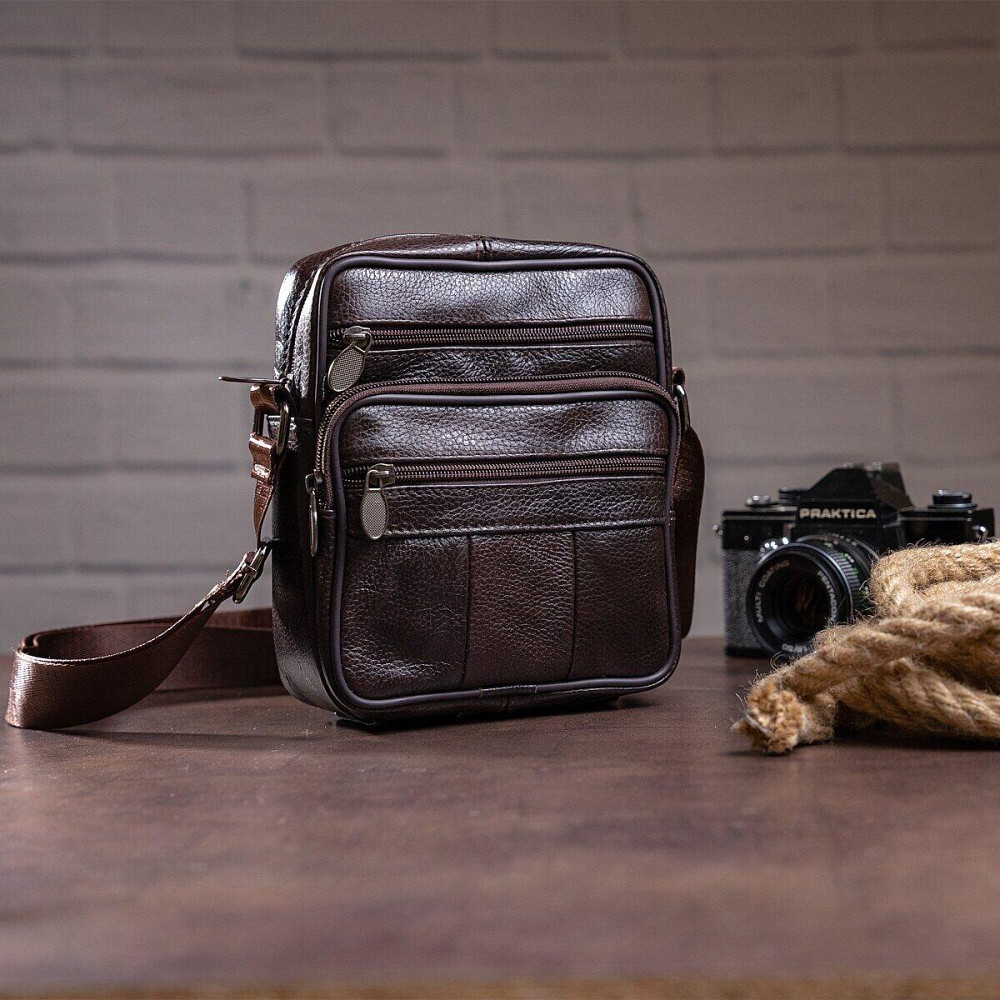 Сумка мужская кожаная Vintage 14987 Коричневая Киев - изображение 8