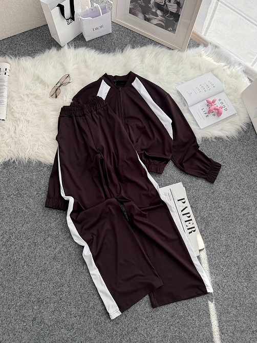 Жіночий прогулянковий костюм-двійка: кофта та штани трикотаж Шоколадний, 42/44 Одеса - фото 1