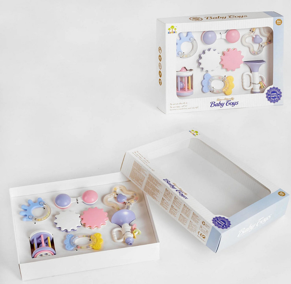 Набір брязкальця два прорізувача два свистка брязкальця з наповнювачем (SL 84817) Чернігів - фото 1