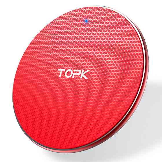 Беспроводное зарядное устройство Topk Wireless Charger B01W (Красное) Николаев