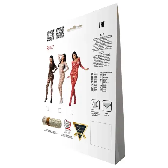 Бодістокінг з крупною сіткою Passion BS077 red Львов