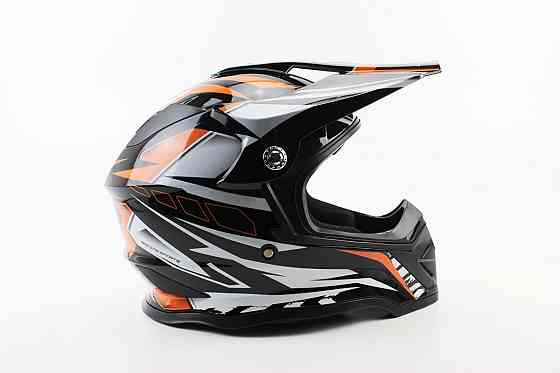 Шолом кросовий/ендуро/АТV BLD-819-7 S (55-56см), ЧОРНО-ПОМАРАНЧЕВИЙ Киев