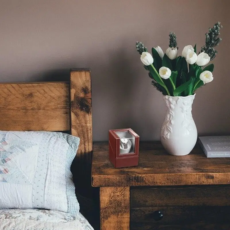 Скринька для підзаводу годинника Віндер тайммувер для 1-го годинника (Коричневий із сірим) Київ - фото 9