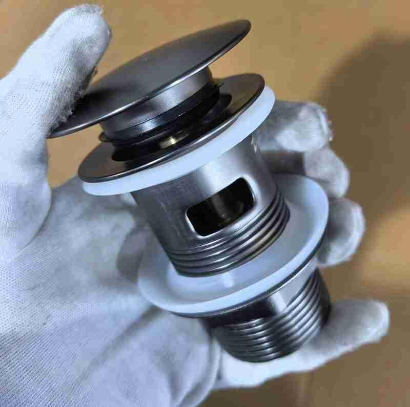 Донний клапан для раковини з переливом Zerix BV-09 GRAY 1 1/4