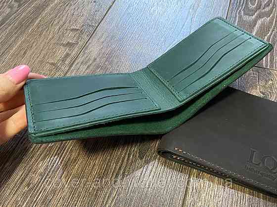 Кожаный кошелек ручной роботы без монетницы Grande Pelle Onda Киев