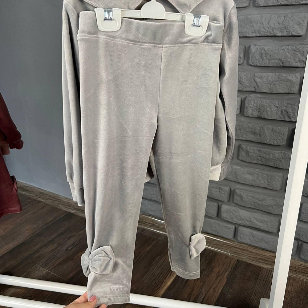 Дитячий Костюм для Дівчаток Велюр Turkey Сірий, 2-3 роки 92-98 см Київ - фото 4