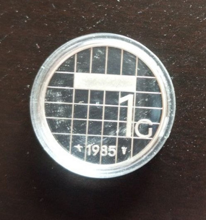 Монета 1 гульден. 1985 год, Нидерланды. (капсула) ПРУФ Полтава - изображение 1