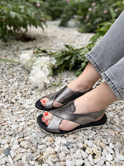 VIKTTORIO БосонІжки жіночі VIKTTORIO Лена графіт (літо, шкіра натуральна) (3681) 37р.38р. Коломыя - изображение 7