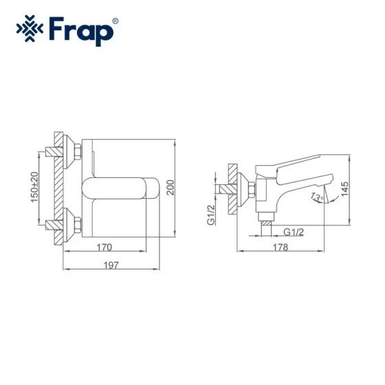 Смеситель для ванны Frap F3261 хром Киев