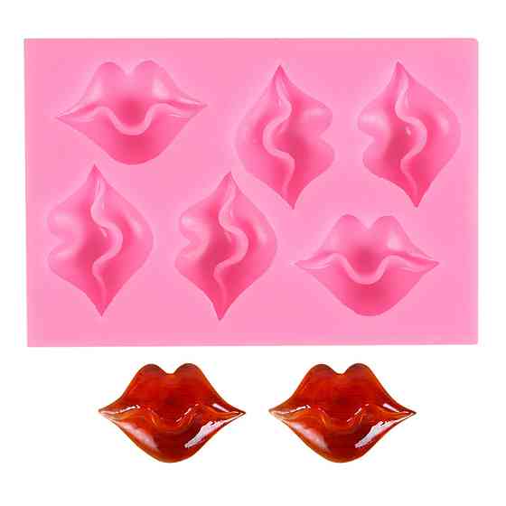 Молд силиконовый Губы 76 на 111 мм розовый Киев
